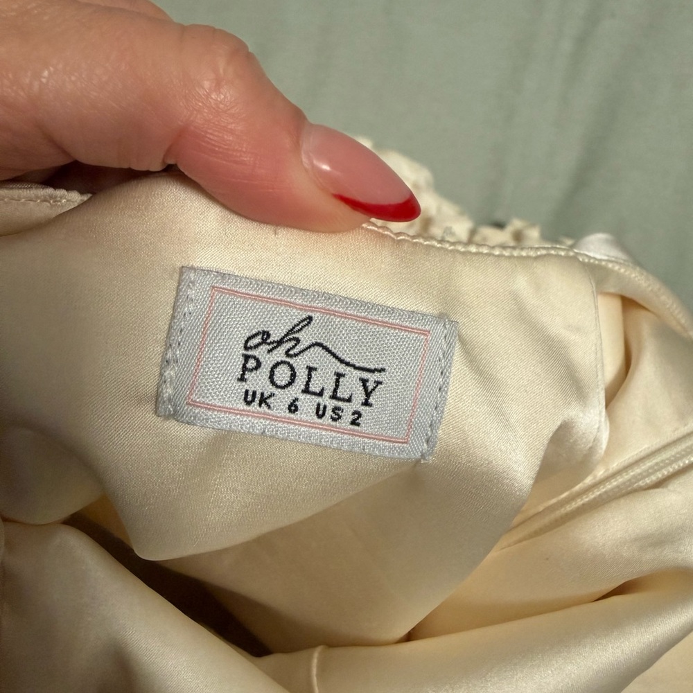 Oh Polly Cream Satin Dress - Picture 3 of 6